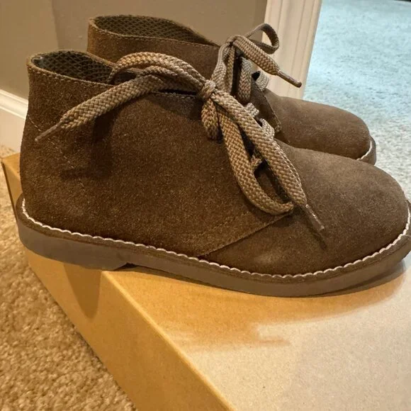 CREWCUTS Boys Genuine Leather Suede Brown Lace Up Calvert Boots - Size 2 - Picture 4 of 5